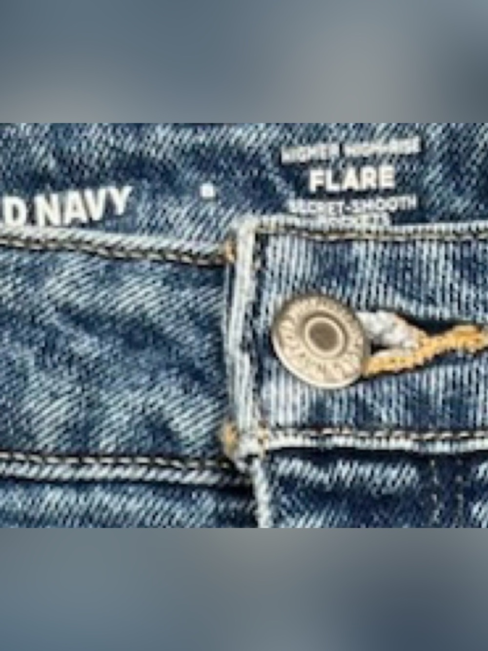 Old Navy Higher High Rise Flare Raw Hem Clover Jeans Sz 8 - Picture 9 of 9